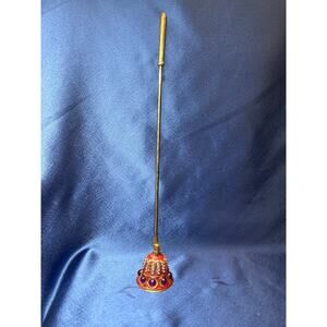 Red and Purple Jeweled Brass Candle Snuffer